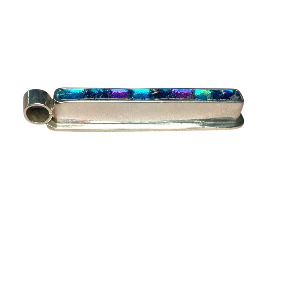 925 Sterling Silver Vertical Rectangular Iridesce… - image 5